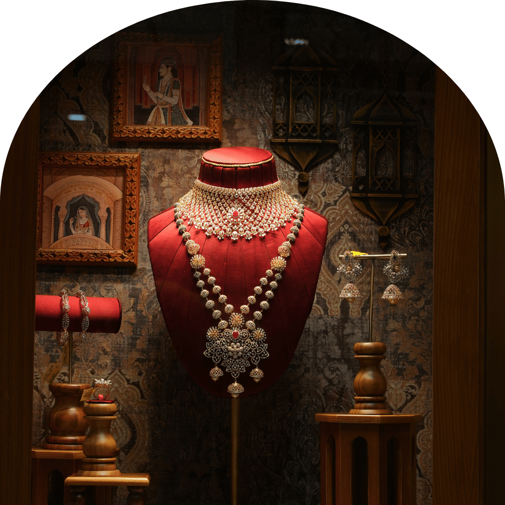 Jewellery piece being considered before purchase