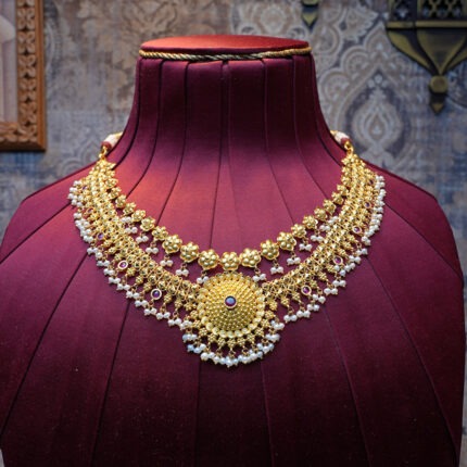 Grand Pearl Layered Gold Necklace