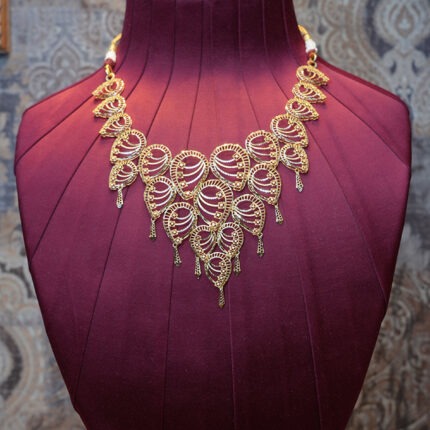 Designer Layered Gold Statement Necklace