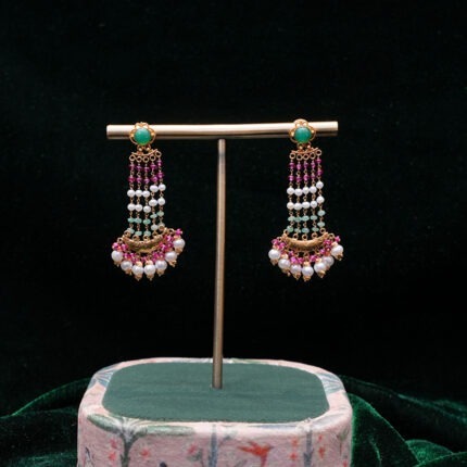 Emerald Pearl Cascade Earrings