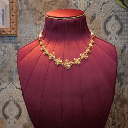 Golden Blossom Floral Necklace