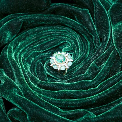 Emerald Aura Diamond Ring